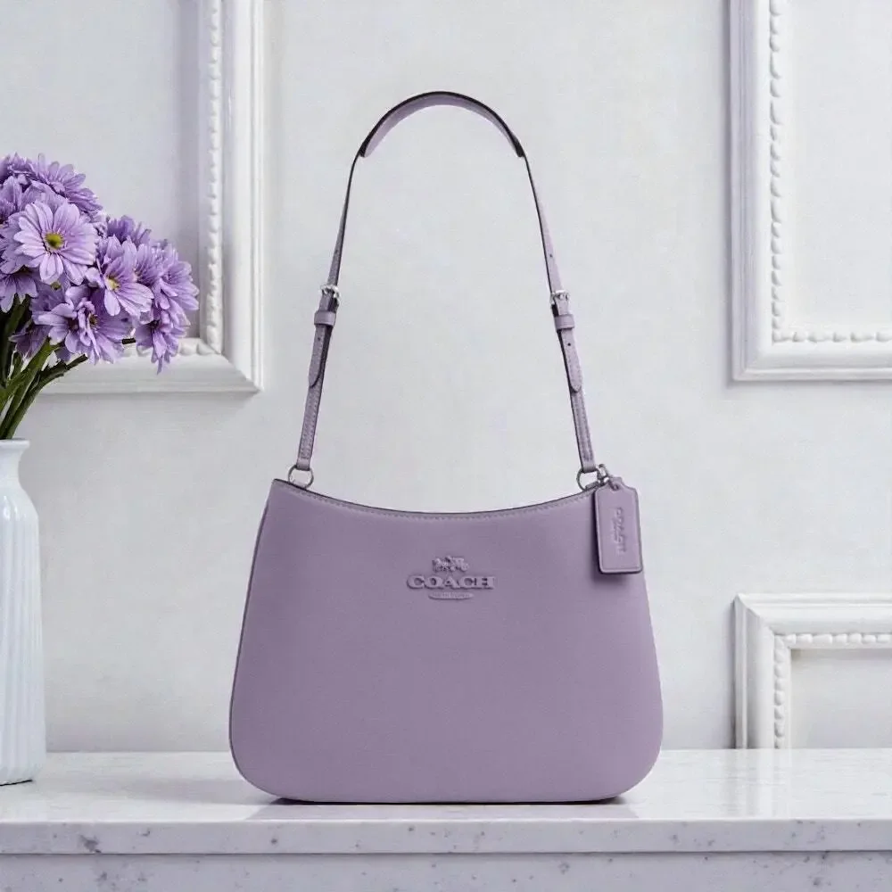 Coach Penelope Shoulder Bag Leather Purse in Light Violet CP101 - Picture 1 of 4